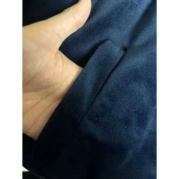 Torrid Navy Blue Velour Zip-Up Hoodie 2XL | Plus Size Cozy Soft Jacket - Picture 4 of 7